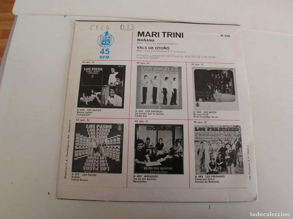 Discos de vinilo: MARI TRINI-SINGLE MA&Ntilde;ANA - Foto 2