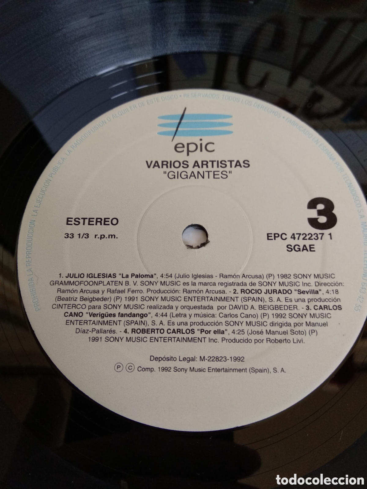 Discos de vinilo: *GIGANTES, SPAIN, EPIC, 1992, LC.5 - Foto 4