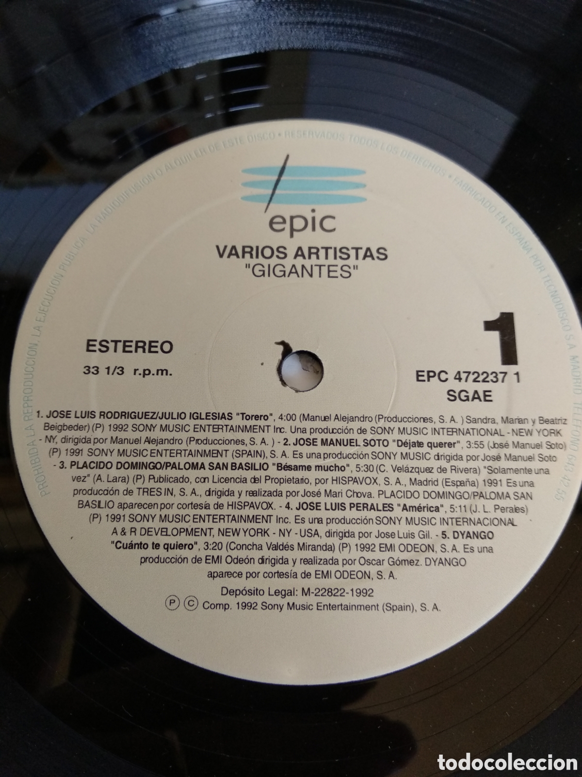 Discos de vinilo: *GIGANTES, SPAIN, EPIC, 1992, LC.5 - Foto 3