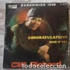 Discos de vinilo: CLIFF RICHARD EUROVISION 1968 CONGRATULATOINS. Lote 398763834