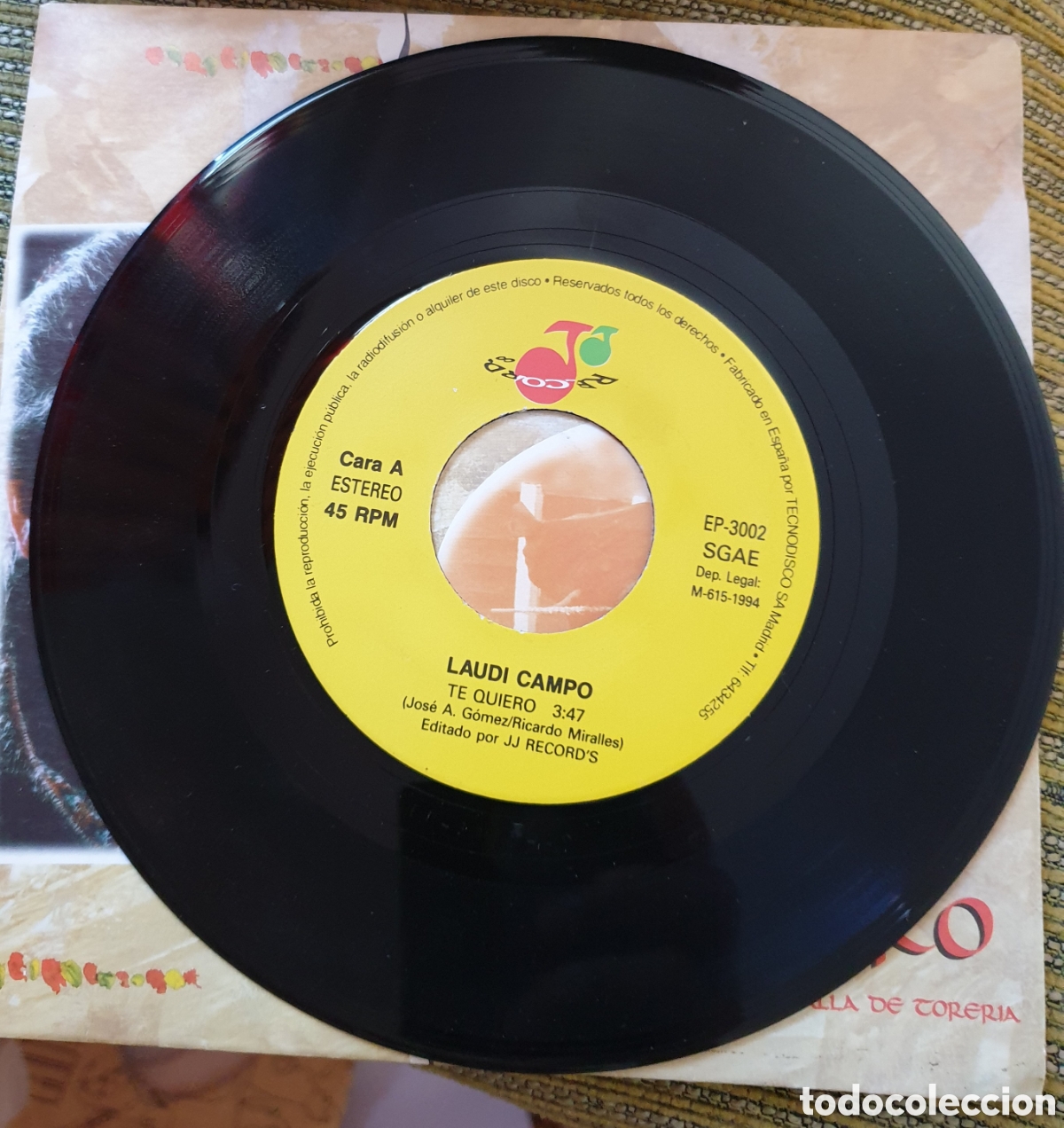 Discos de vinilo: LAUDI CAMPO - TE QUIERO - Foto 2