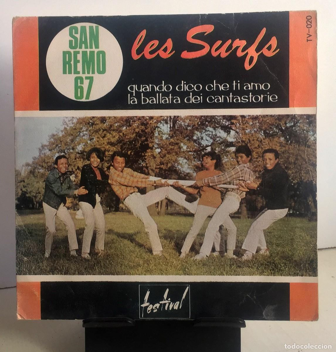 Discos de vinilo: SAN REMO 67. Single. Les Surfs - Foto 1