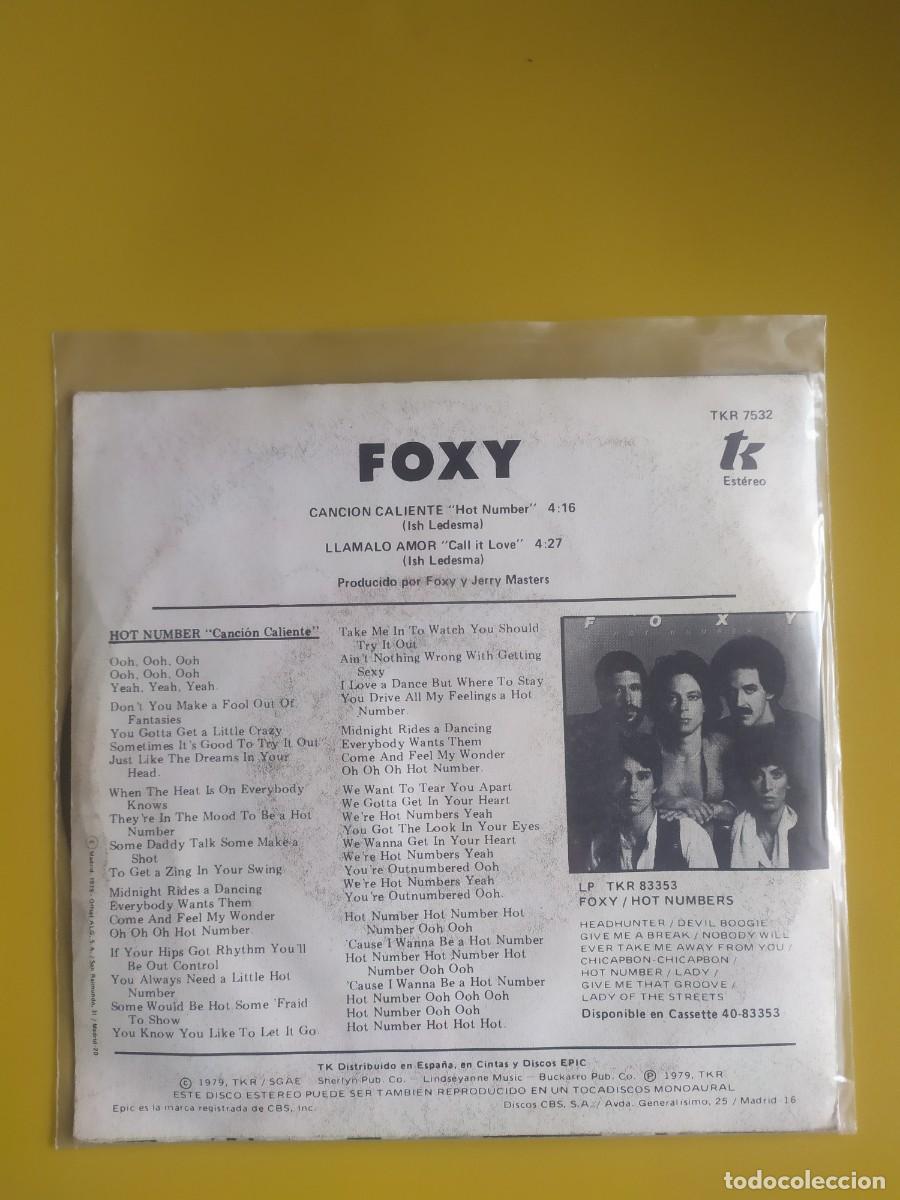 Discos de vinilo: Foxy - Hot number / Call It love 1979 - Foto 2