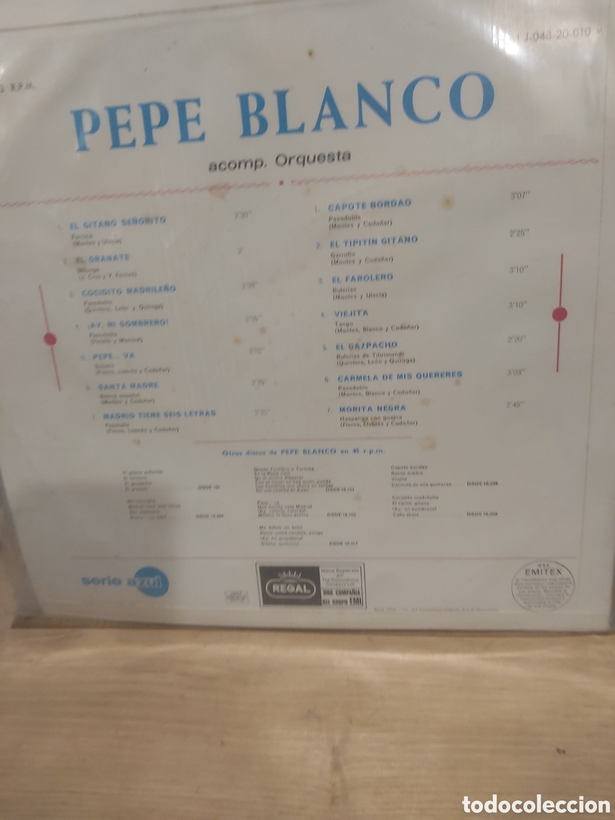 Discos de vinilo: Lp pepe blanco EMI regal. 1969 - Foto 2