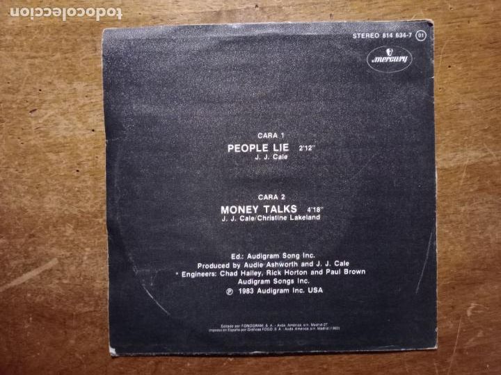 Discos de vinilo: J. J. Cale - people lie + money talks - Foto 2