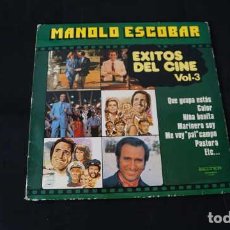 Discos de vinilo: LP, MANOLO ESCOBAR, EXITOS DEL CINE VOLUMEN 3, FABRICSA BELTER 2-27.320, AÑO 1981.