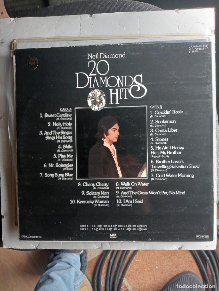 Discos de vinilo: neil diamond 20 diamond hits 1979 lp - Foto 2