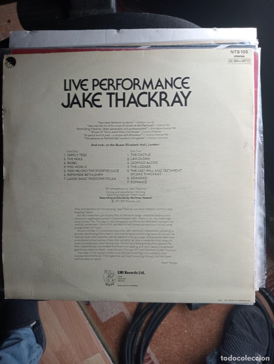Discos de vinilo: jake thackray live performance uk 1976 lp raro - Foto 2
