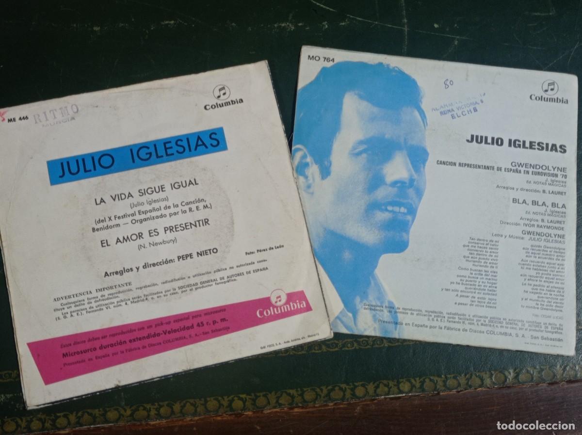 Discos de vinilo: Disco single singles julio iglesias - Foto 2