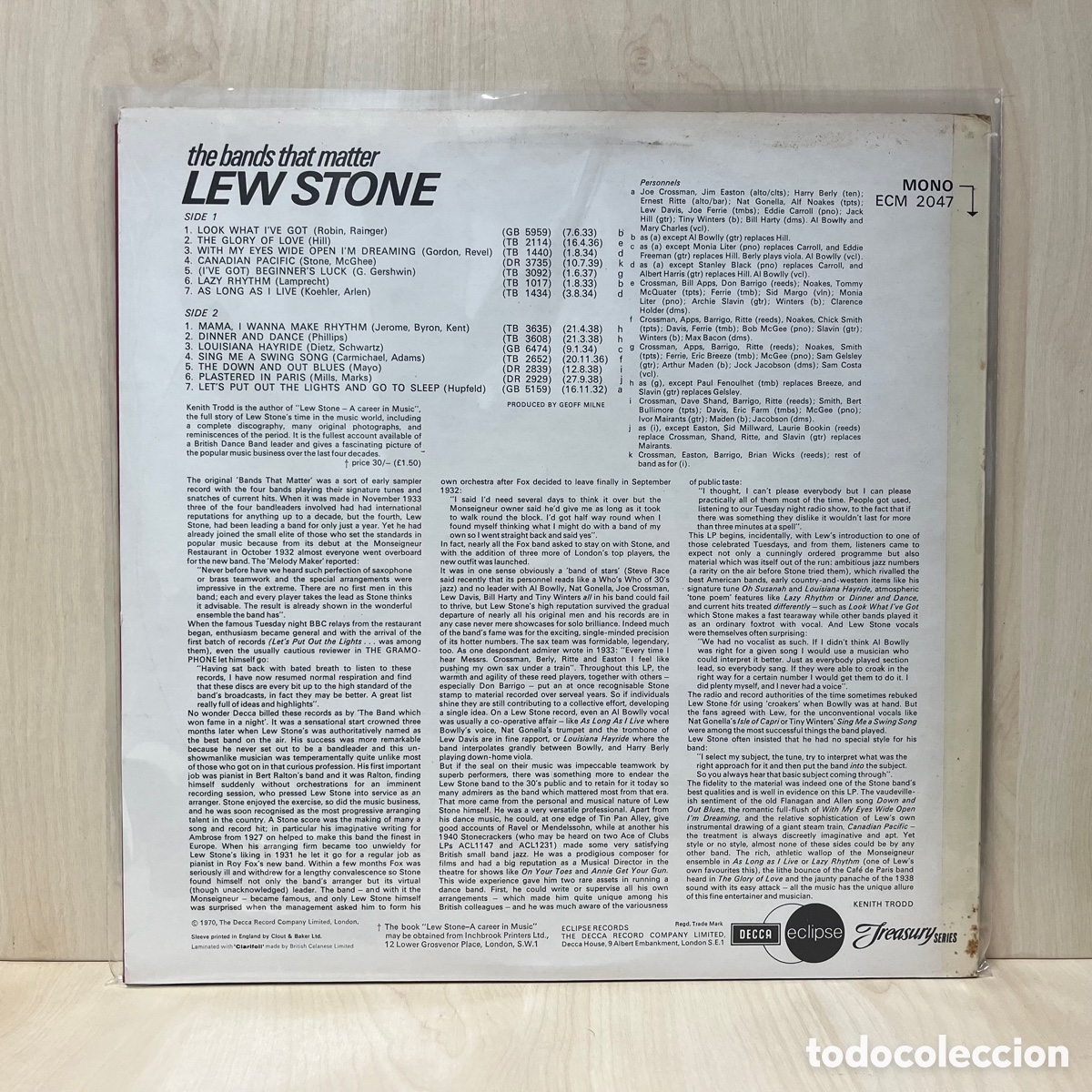 Discos de vinilo: Lew Stone - The Bands That Matter (LP, Comp, Mono) - Foto 2