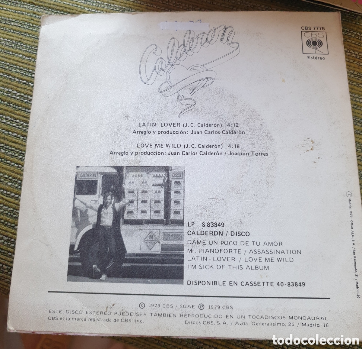 Discos de vinilo: Calder&oacute;n - latin lover - Foto 2