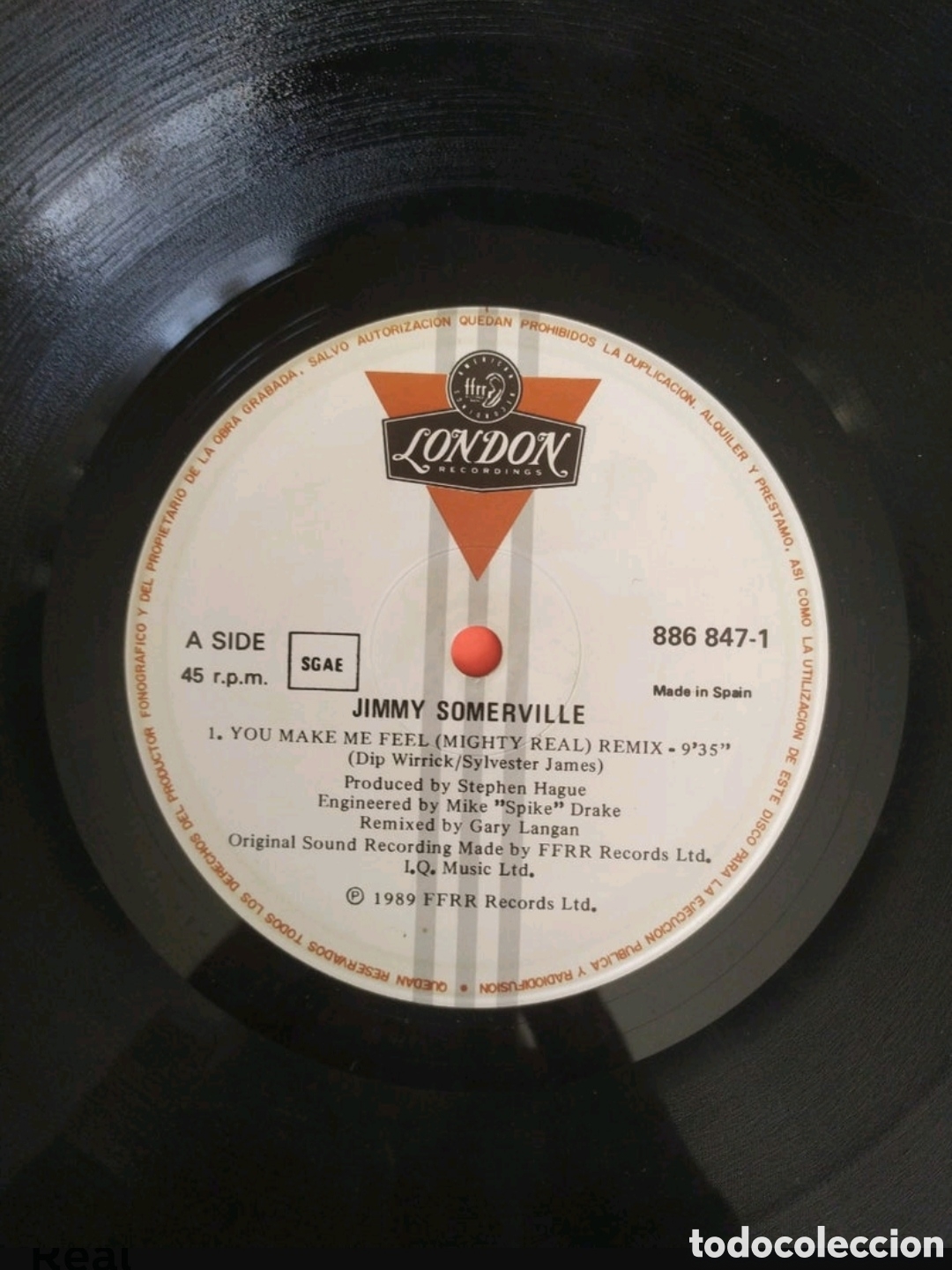 Discos de vinilo: Maxi single Jimmy Somerville. Mighty Real Remix - Foto 3