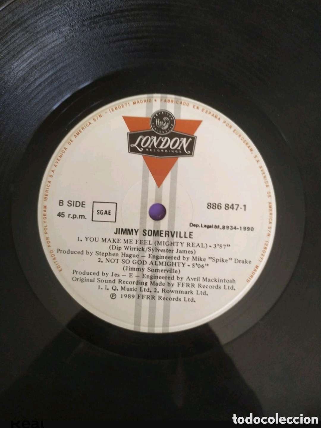 Discos de vinilo: Maxi single Jimmy Somerville. Mighty Real Remix - Foto 4