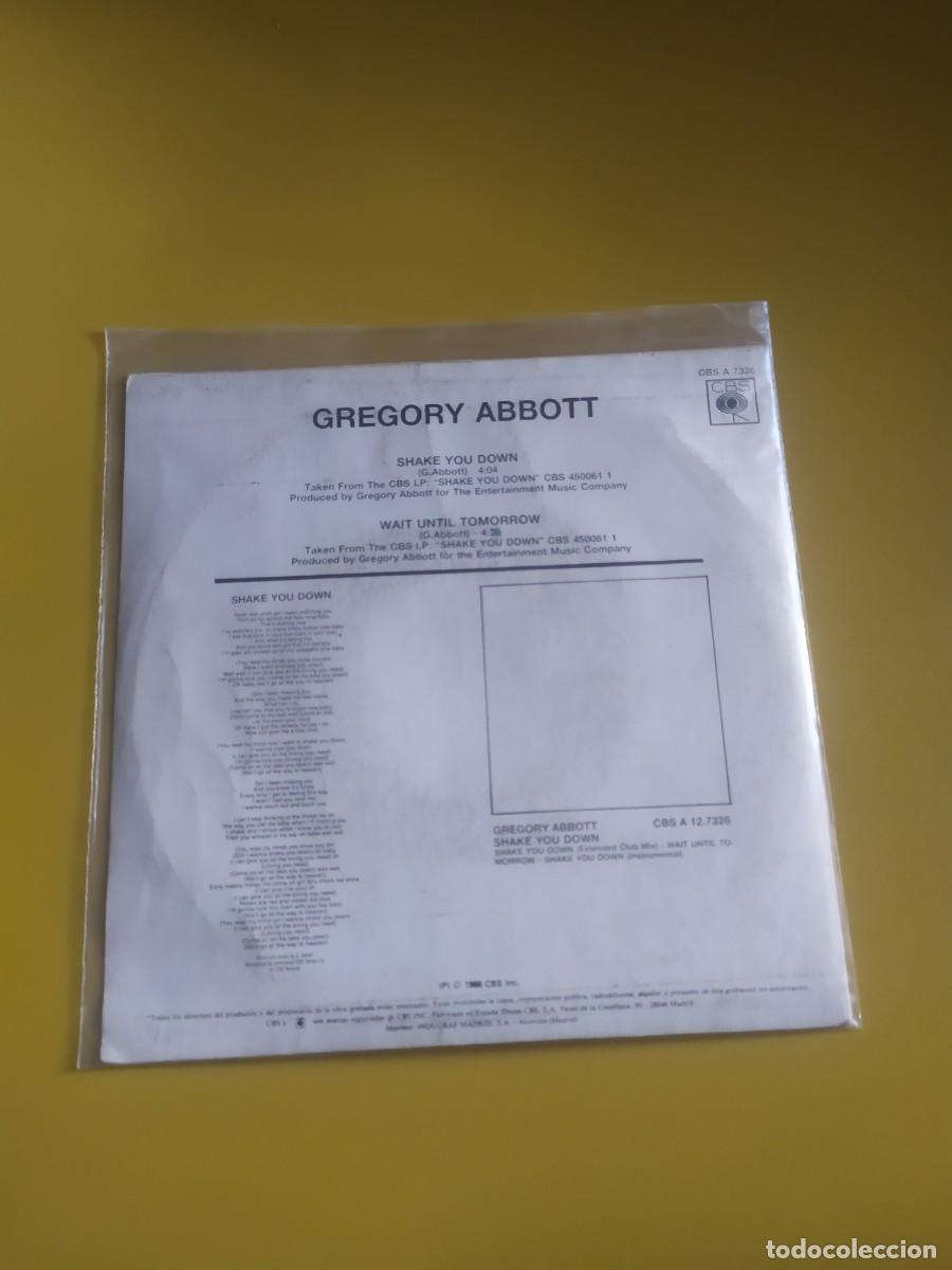 Discos de vinilo: Gregory Abbott - Shake you down / Wait until tomorrow 1986 - Foto 2