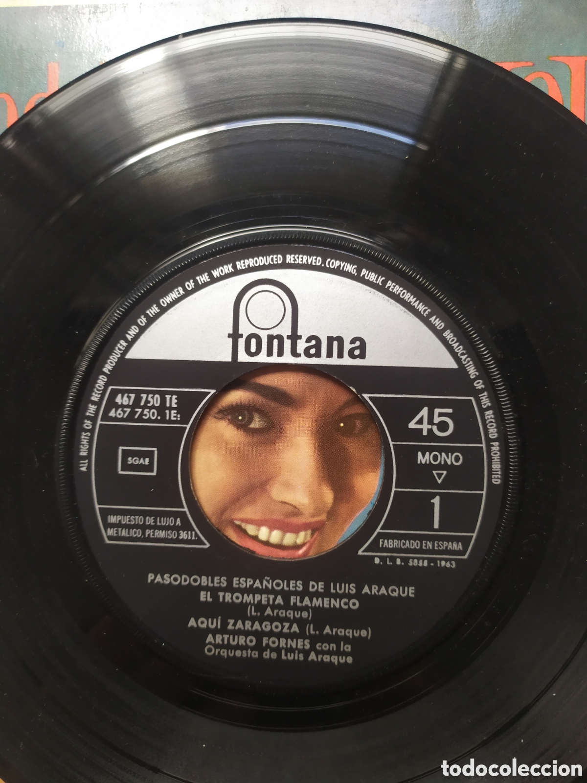 Discos de vinilo: Ep Pasodobles espa&ntilde;oles de Luis Araque - Foto 3
