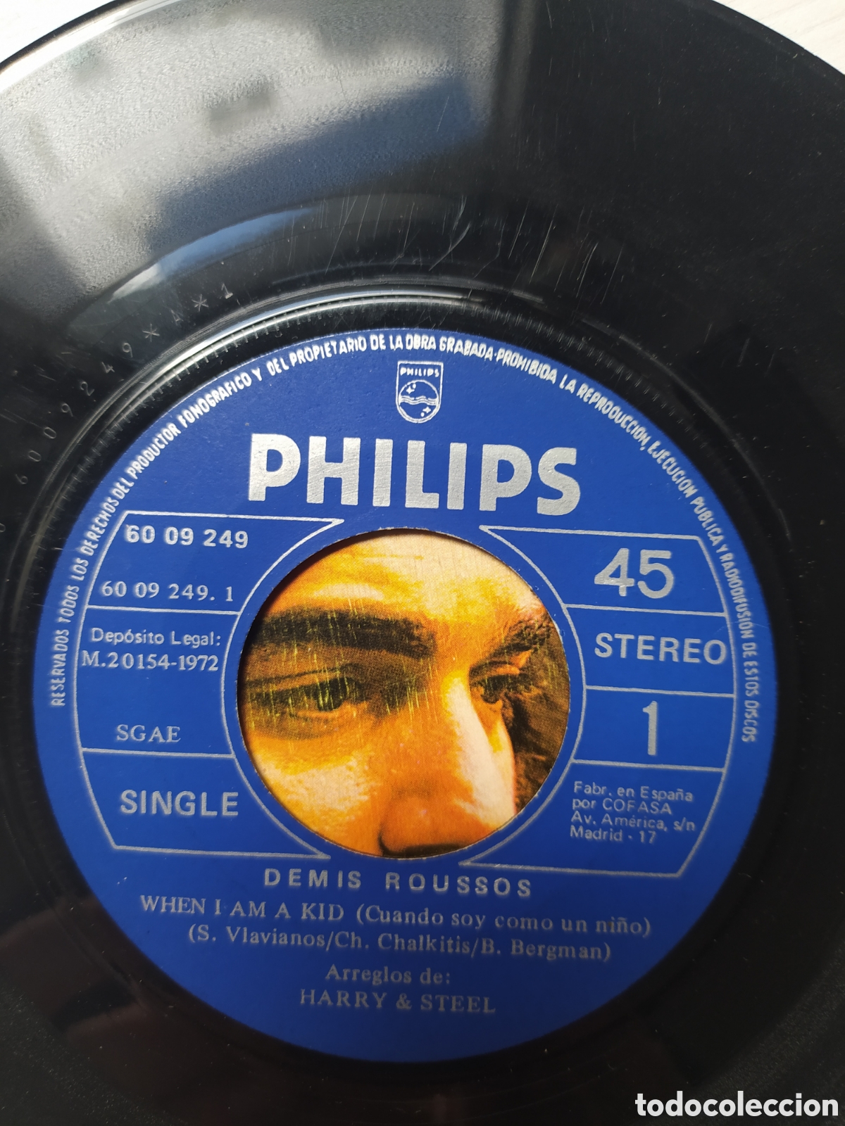Discos de vinilo: Single Demis Roussos. When I am a kid / My reason - Foto 3