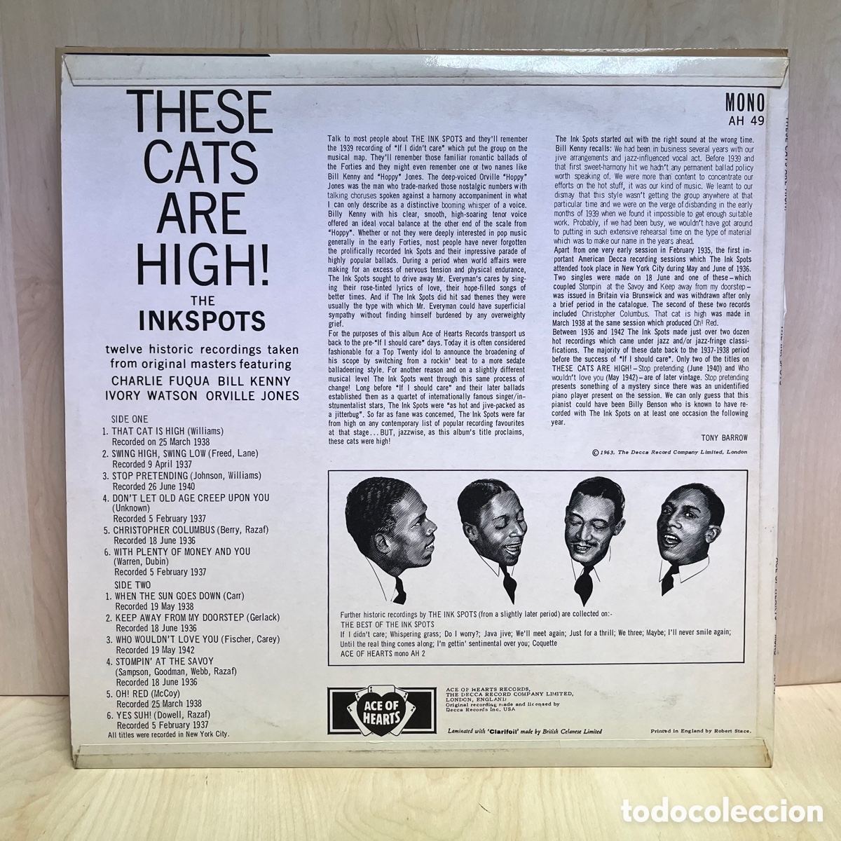 Discos de vinilo: The Ink Spots - These Cats Are High (LP, Comp) - Foto 2