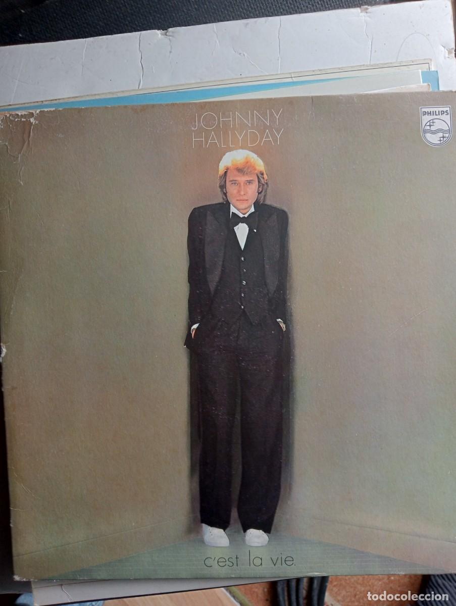 Discos de vinilo: johnny halliday c&eacute;st la vie 1977 lp francia insert - Foto 1