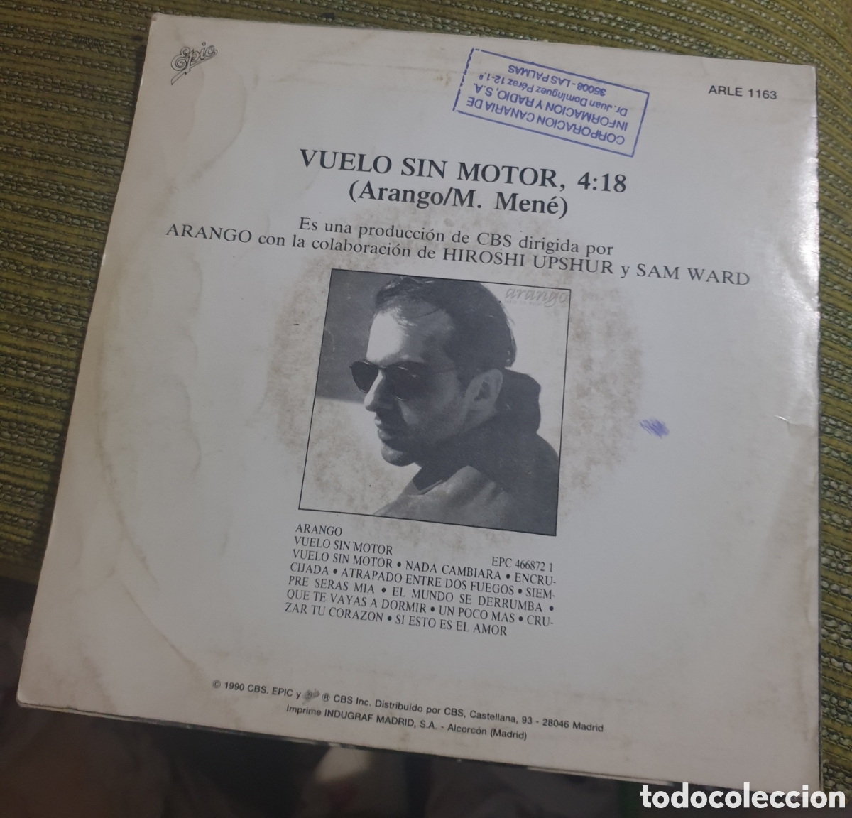 Discos de vinilo: ARANGO - VUELO SIN MOTOR - Foto 2