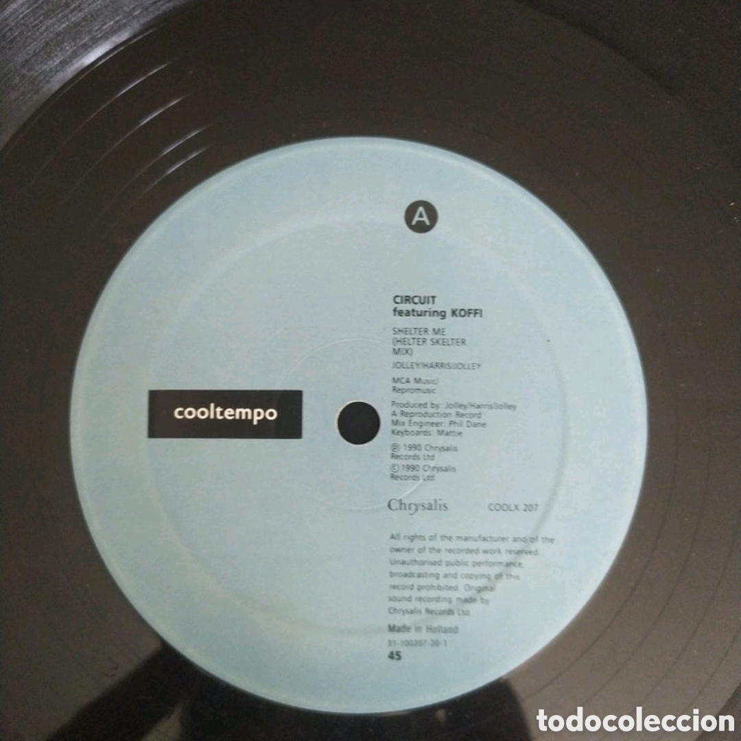Discos de vinilo: Maxi single Circuit Featuring Koffi. Shelter Me - Foto 3