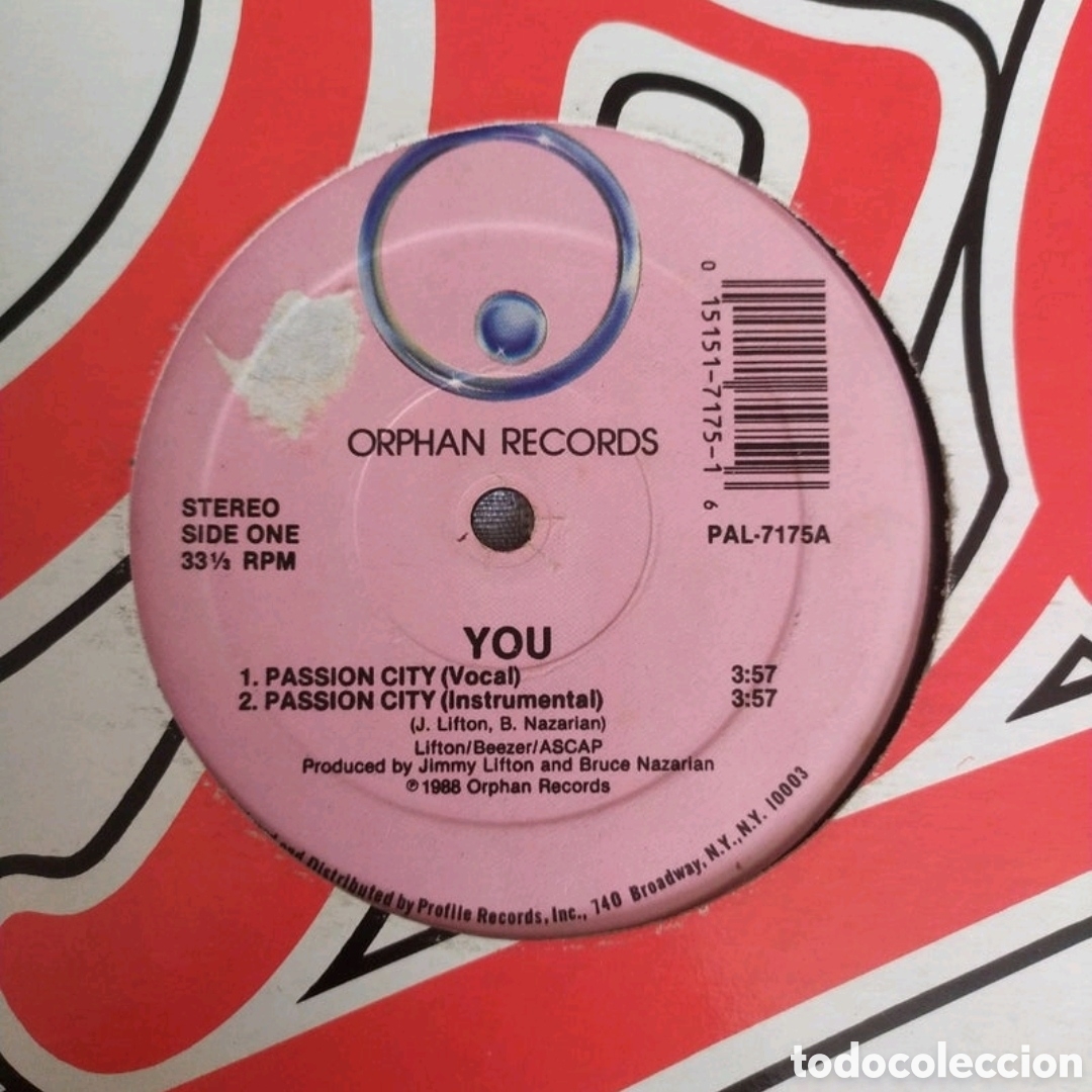 Discos de vinilo: Maxi single You. Passion City - Foto 3