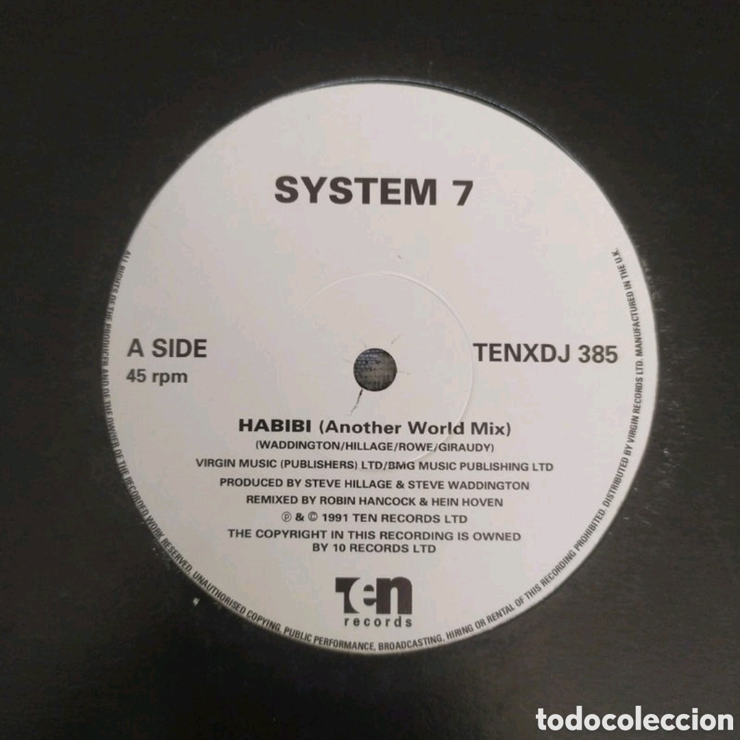 Discos de vinilo: Maxi single System 7. Habibi - Foto 3