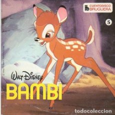 Discos de vinilo: WALT DISNEY - BAMBI (CUENTODISCO) - SINGLE BRUGUERA 1967. Lote 400248724