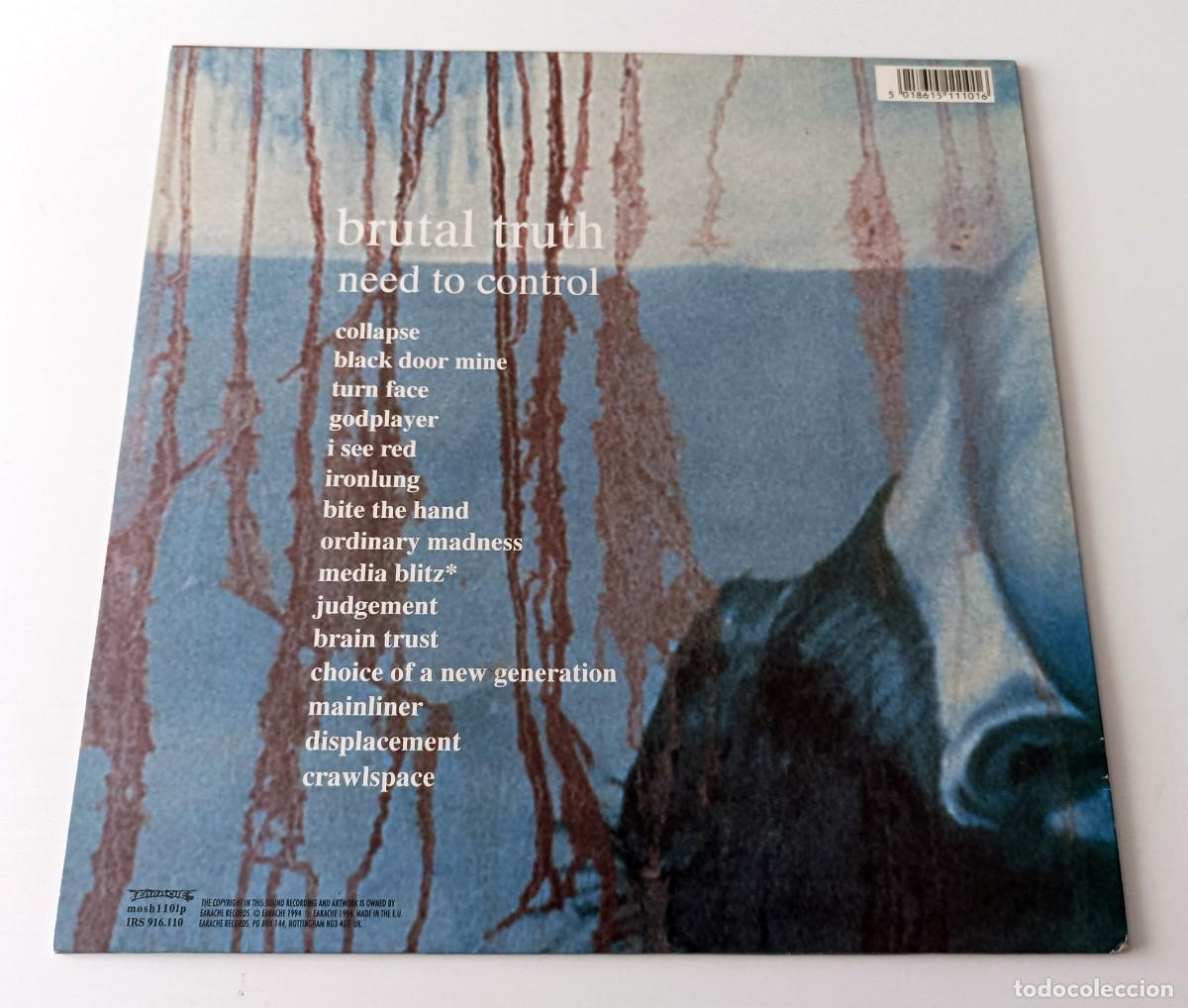 Discos de vinilo: LP BRUTAL TRUTH - NEED TO CONTROL - Foto 2