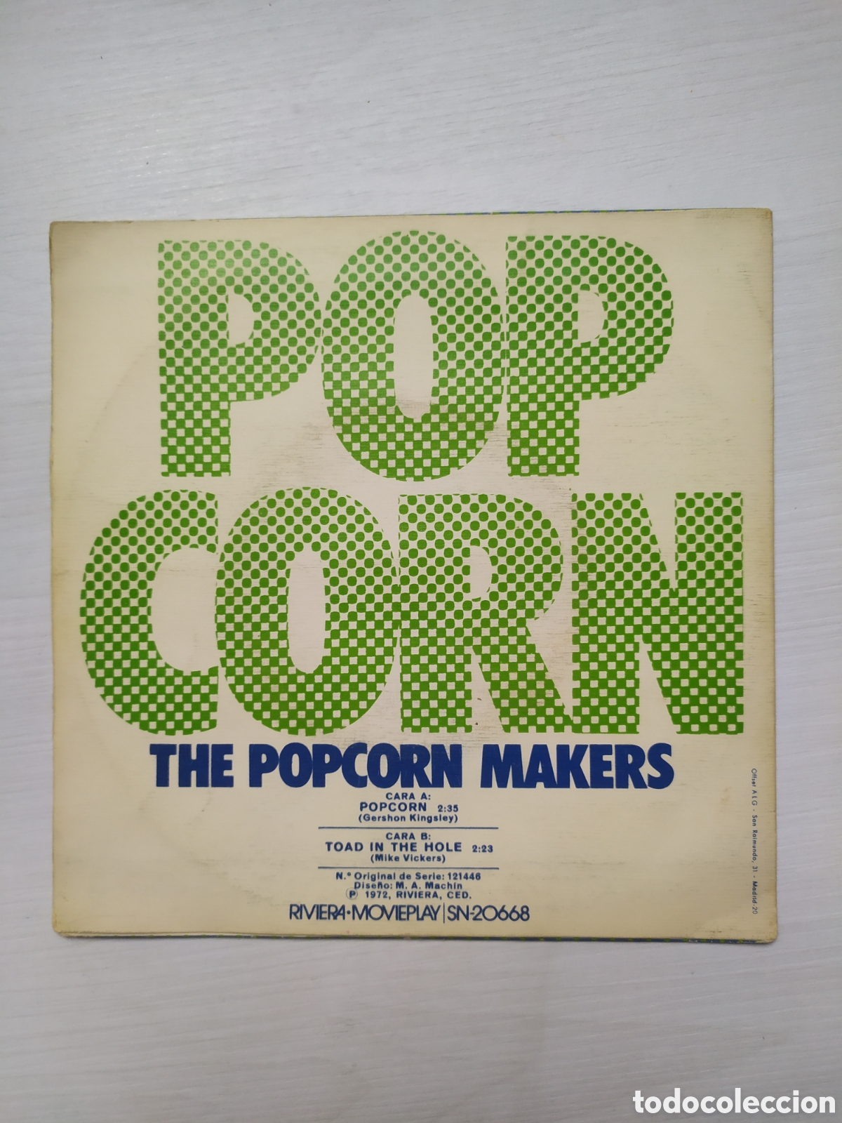Discos de vinilo: Single The Popcorn Makers. Popcorn / Toad in The hole - Foto 2