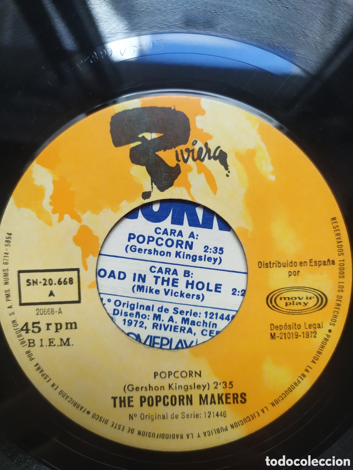 Discos de vinilo: Single The Popcorn Makers. Popcorn / Toad in The hole - Foto 3