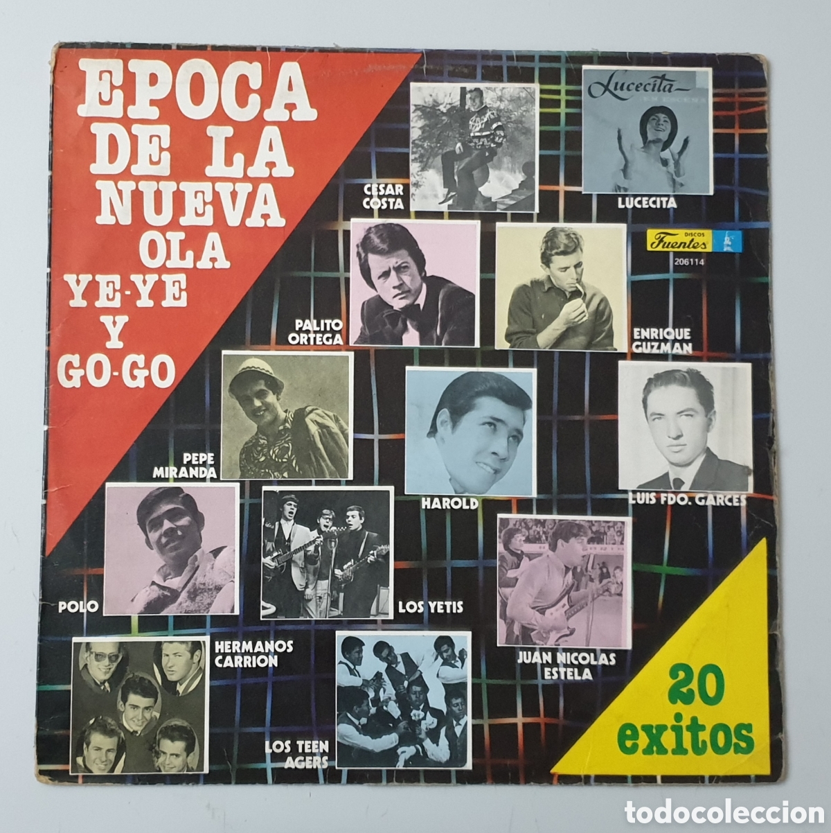 Disques de vinyle: LP V/A 20 EXITOS EPOCA DE LA NUEVA OLA YE-YE Y GO-GO (Colombia - Fuentes - 1988) RARO ESCASO