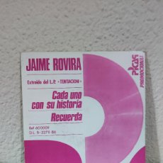 Discos de vinilo: JAIME ROVIRA CADA UNO CON SU HISTORIA / RECUERDA