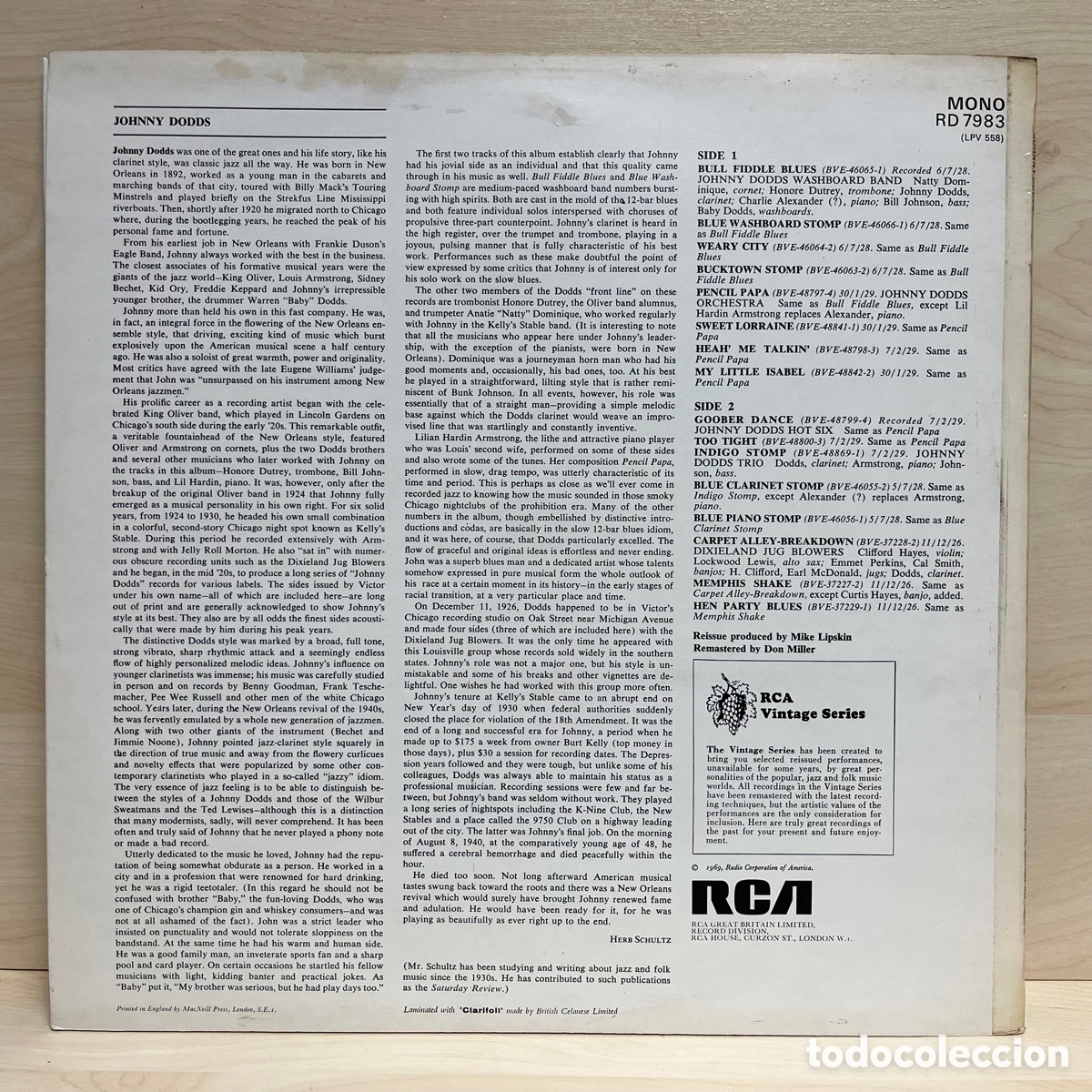 Discos de vinilo: Johnny Dodds - Johnny Dodds (LP, Comp, Mono) - Foto 2