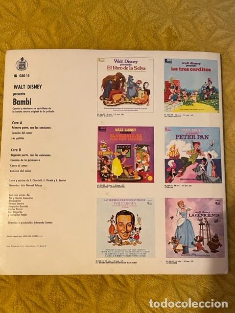 Discos de vinilo: BAMBI- LP - DISNEY - DISNEYLAND RECORD - Foto 2
