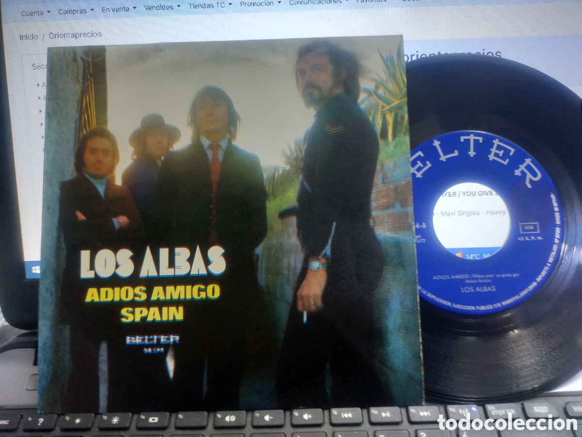 Discos de vinilo: Los albas single adi&oacute;s amigo 1972 - Foto 1