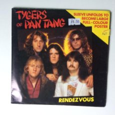 Discos de vinilo: TYGERS OF PAN TANG – RENDEZVOUS / LIFE OF CRIME , FUNDA-POSTER UK 1982 MCA RECORDS