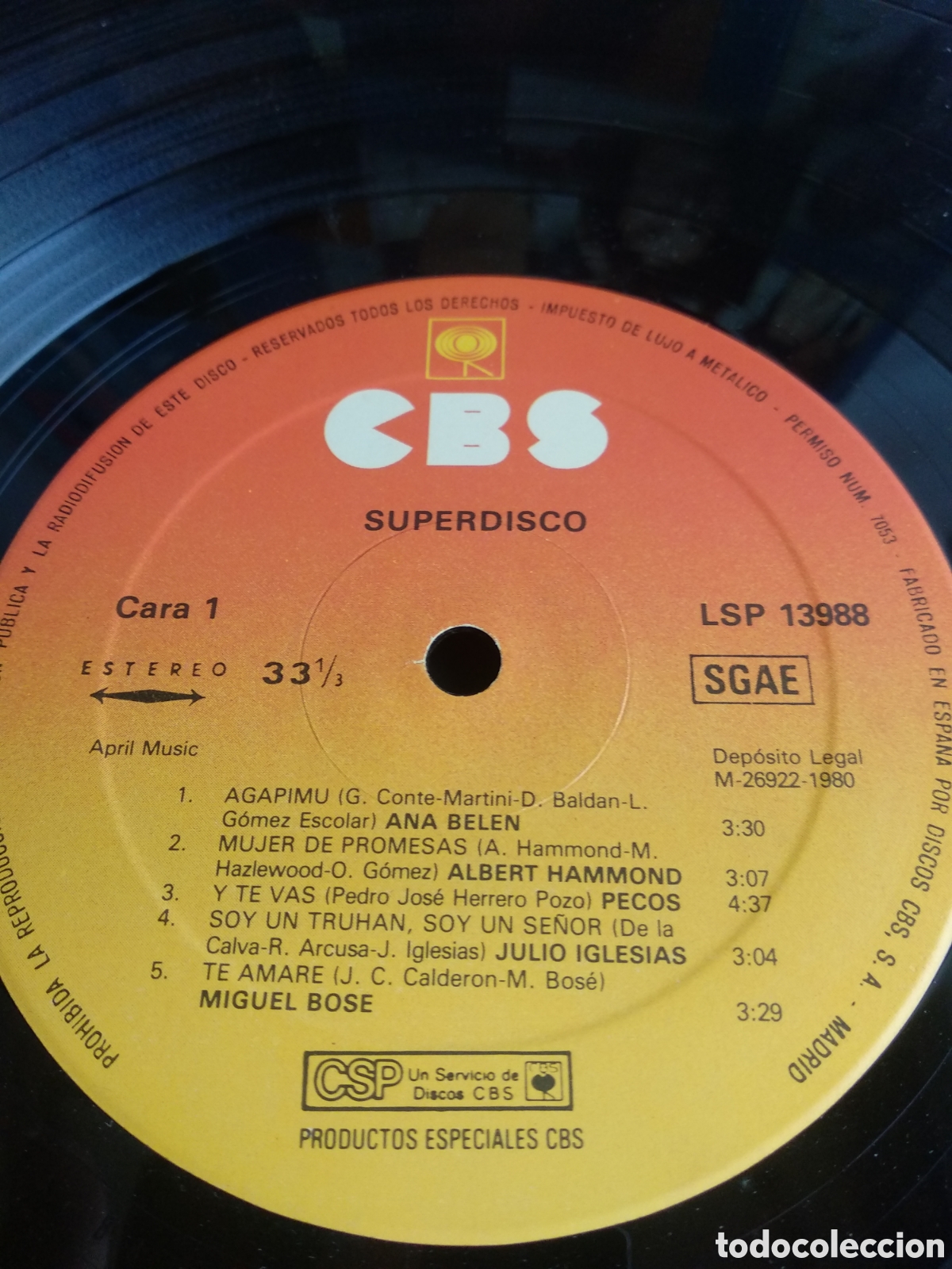Discos de vinilo: SUPER DISCO, SPAIN, CBS, 1980, LC.5 - Foto 3