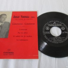 Discos de vinilo: EMILIO VENDRELL - CANCIONES CATALANAS. EP ED ESPAÑOLA 7” DE 1962. MUY BUEN ESTADO (VG+). Lote 400675989