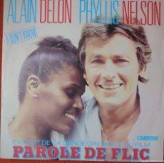 Discos de vinilo: ALAIN DELON SINGLE SELLO CARRERE AÑO 1985 EDITADO EN FRANCIA.... Lote 400692474