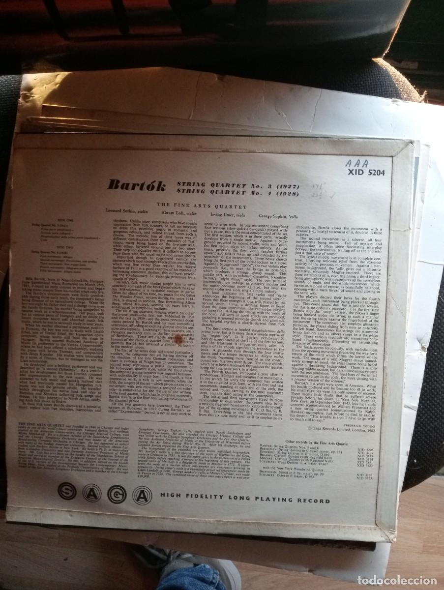 Discos de vinilo: B&eacute;la Bart&oacute;k, The Fine Arts Quartet &lrm;&ndash; String Quartets Nos. 3 And 4 - Foto 2