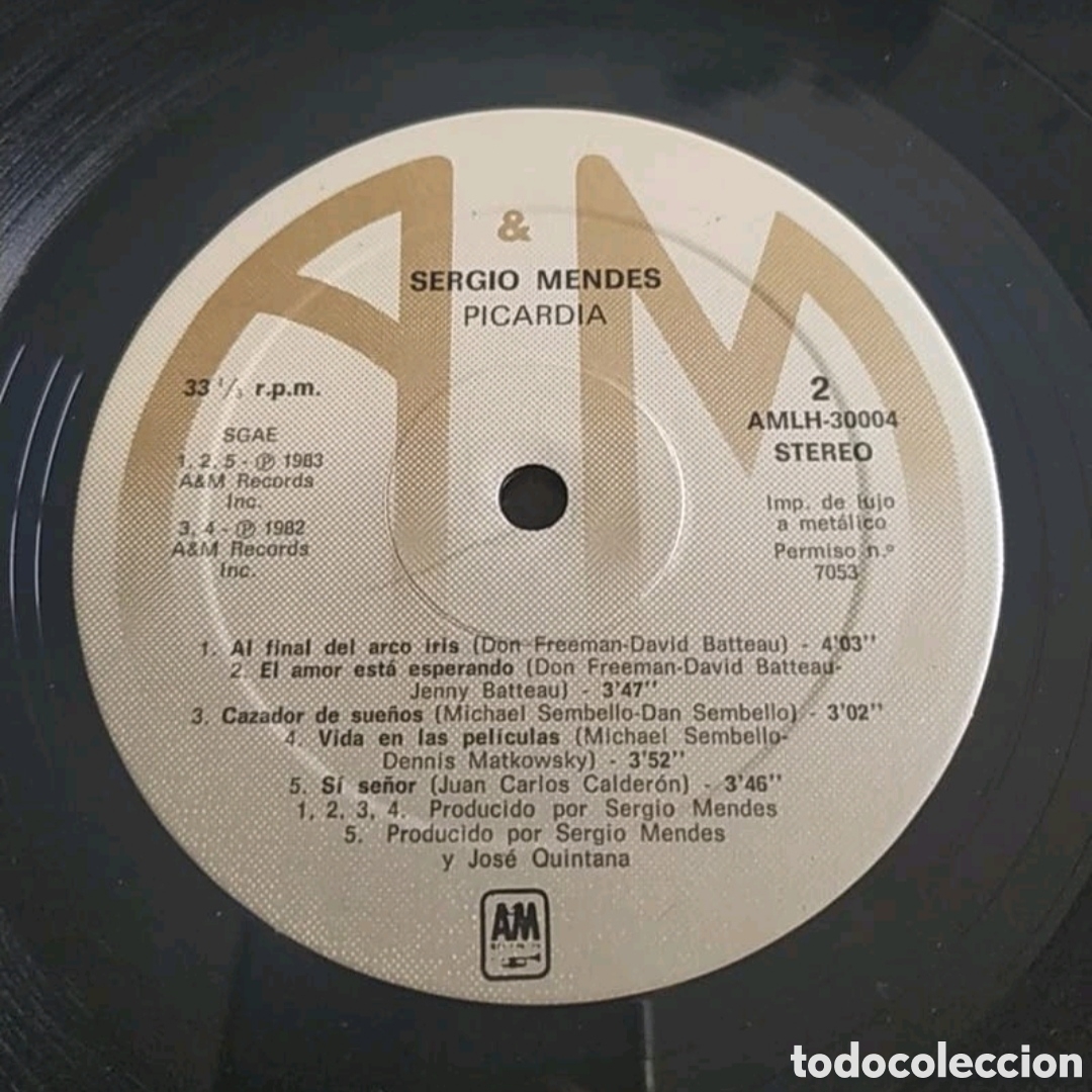 Discos de vinilo: Lp Sergio Mendes. Picard&iacute;a - Foto 4