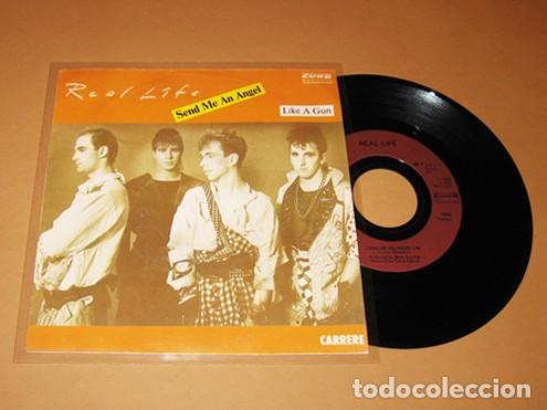 Discos de vinilo: REAL LIFE - SEND ME AN ANGEL / LIKE A GUN - SINGLE - 1984