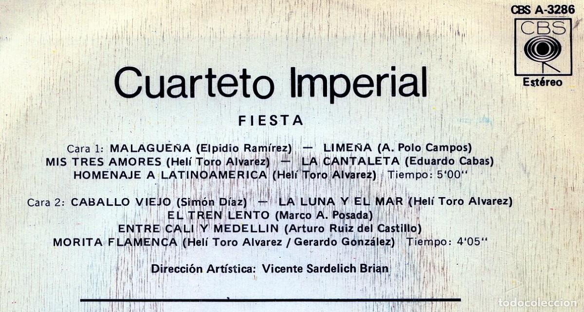 Discos de vinilo: CUARTETO IMPERIAL. Fiesta. - Foto 2