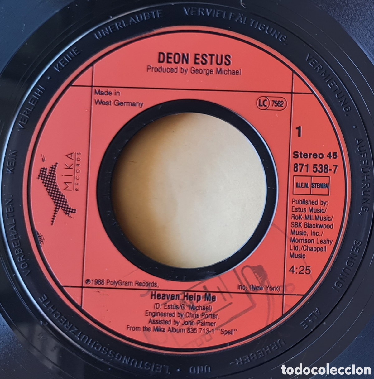 Discos de vinilo: SINGLE - DEON ESTUS - HEAVEN HELP ME - 1989 - Foto 3