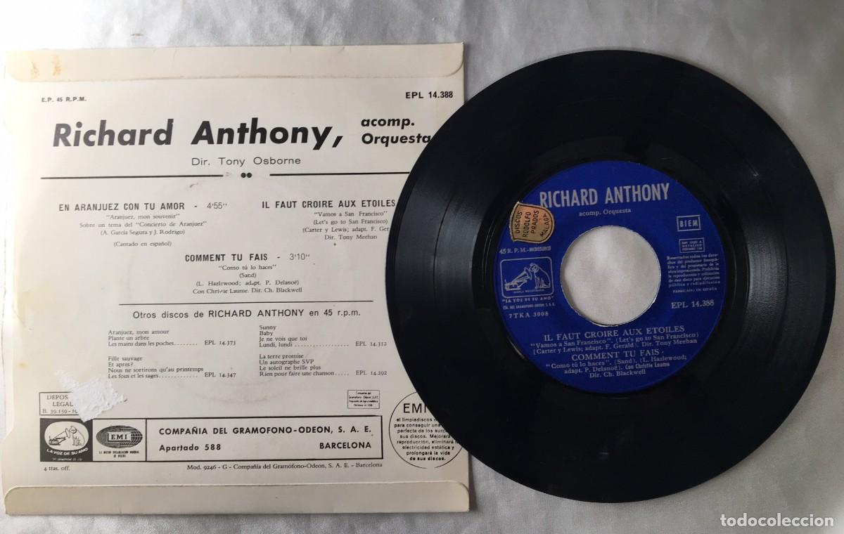 Discos de vinilo: Disco de vinilo single de Richard Anthony - Foto 2