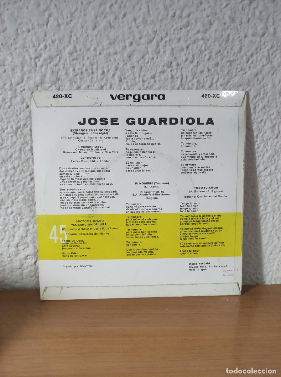Discos de vinilo: Jose Guardiola &ndash; Extra&ntilde;os En La Noche - Foto 2