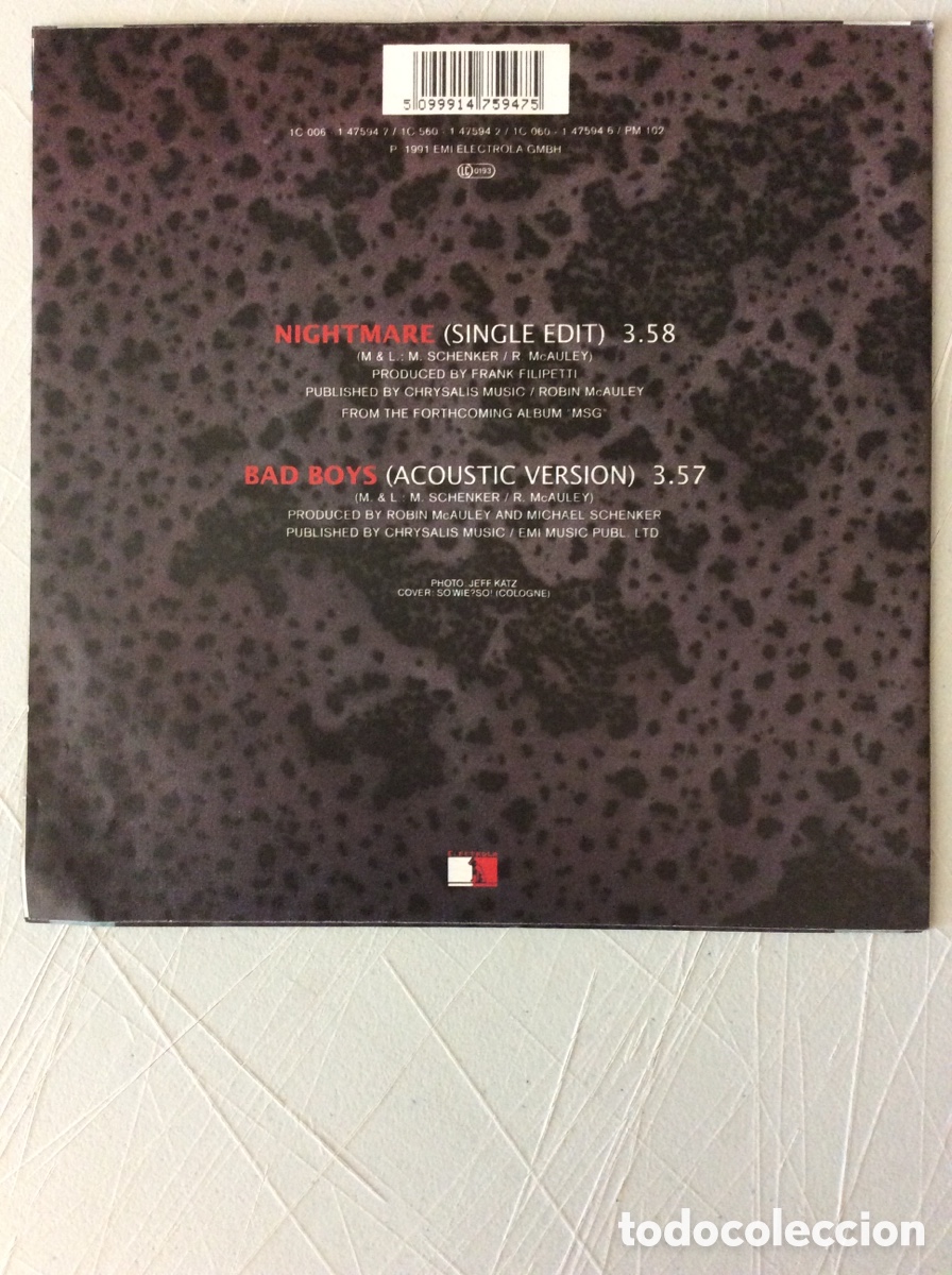 Discos de vinilo: Nightmare. Bad boys. Mcauley Schenker - Foto 2