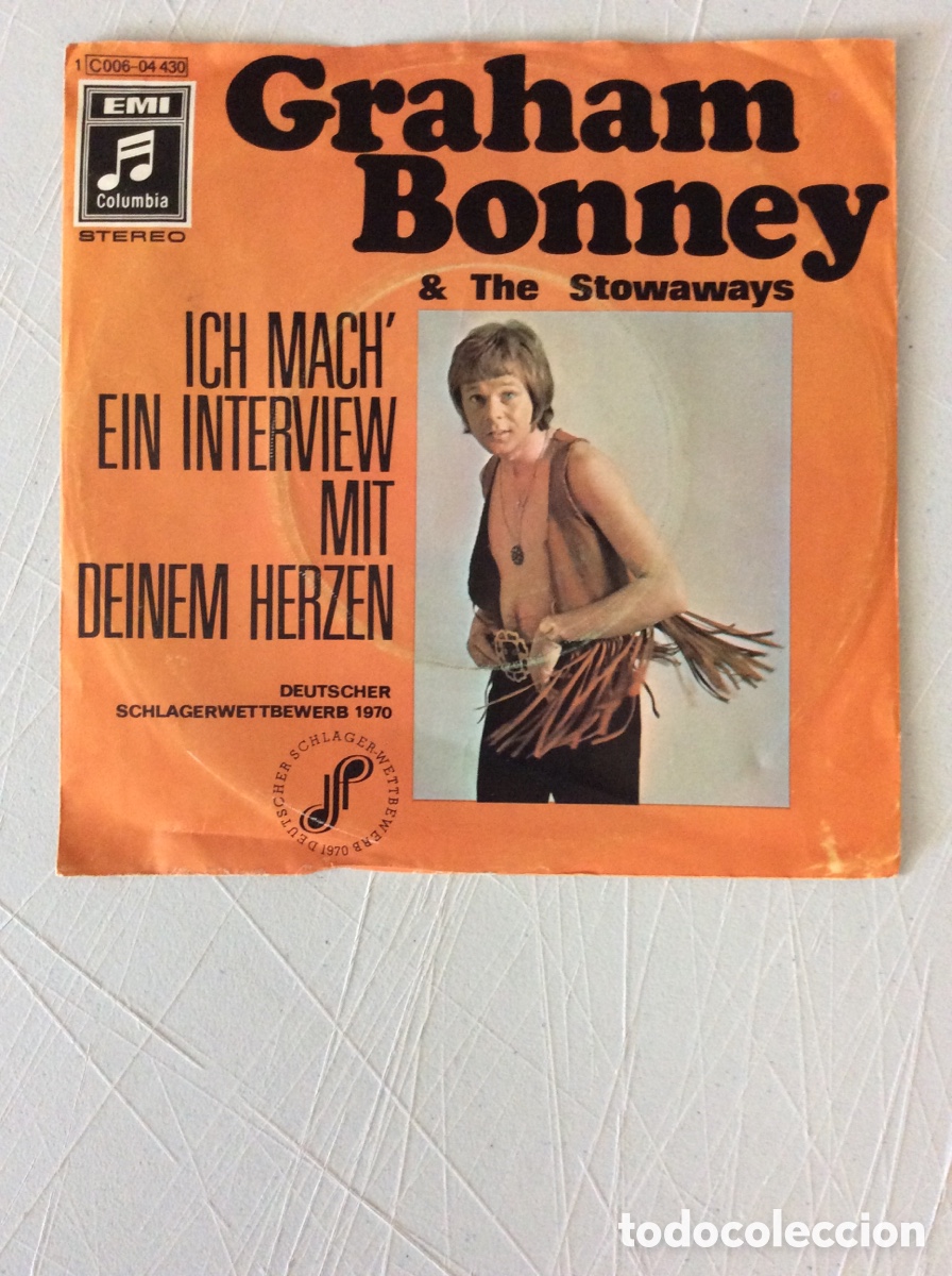 Discos de vinil: Graham Bonney & The Stowaways. Ich mach&rsquo; ein interview mit deinem herzen. Sally. 1970 Deutscher