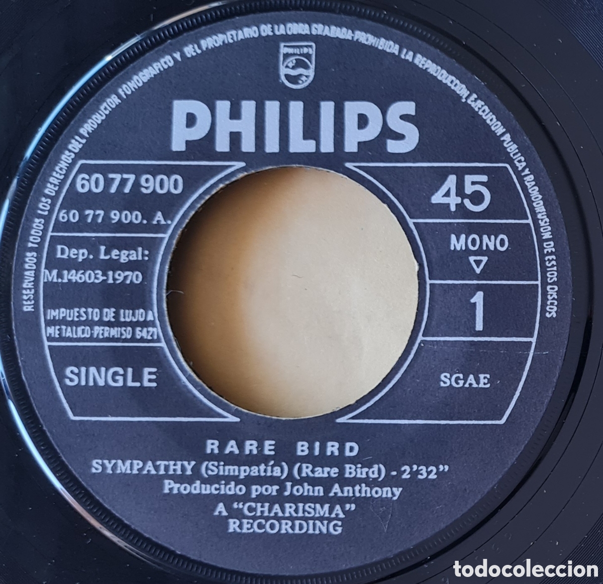 Discos de vinilo: SINGLE - RARE BIRD - SYMPATHY - 1970 - Foto 3