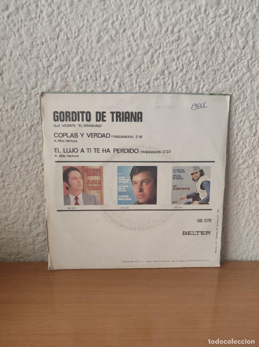 Discos de vinilo: Gordito De Triana &ndash; Coplas Y Verdad - Foto 2